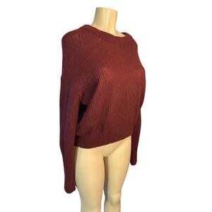 Women M Everlane Cocoon Crew Alpaca Merino Wool Merlot Red Pullover Sweater